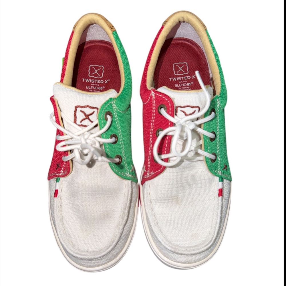 Twisted X Red, Green, and White Casual Shoes